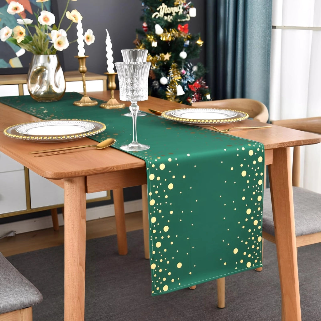 Tovaglia dorata con glitter, 33 x 140 cm, in poliestere, lavabile