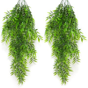 Piante artificiali da appendere, bambù, 2 pezzi, 80 cm, verde