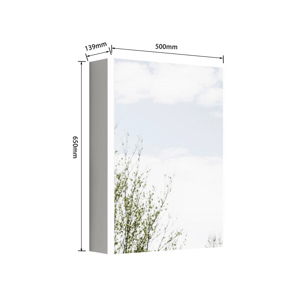 Armadietto a specchio da bagno bianco da 50 cm con luci LED