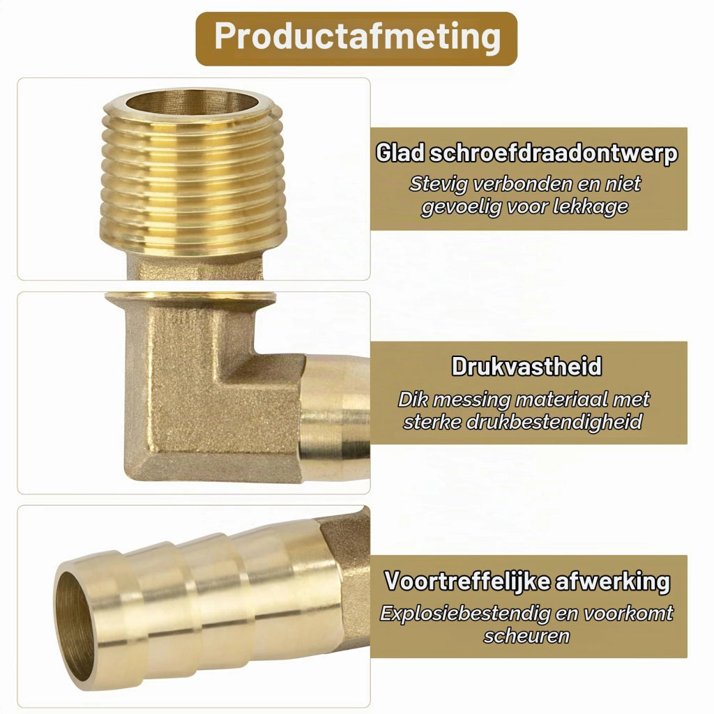 Raccordo a 90° in ottone, da 12 mm a 3/8" – confezione da 2 pezzi