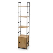Scaffale in metallo ripiani in legno 29x23x144 cm