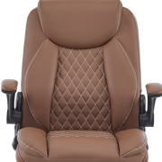 Poltrona da ufficio ergonomica marrone con braccioli ribaltabili