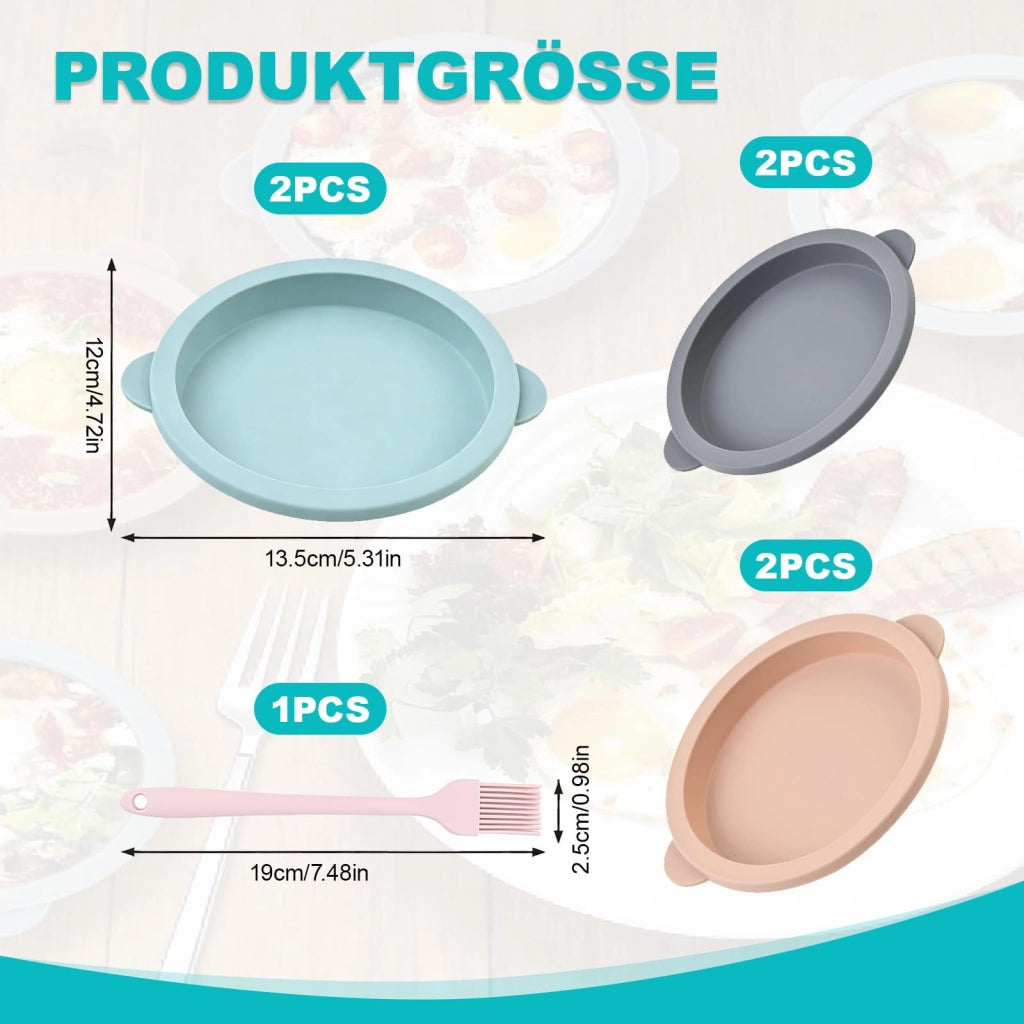 Set di 6 stampi in silicone a forma di uovo, adatti per friggitrici ad aria, dimensioni 13,5 cm, colorati