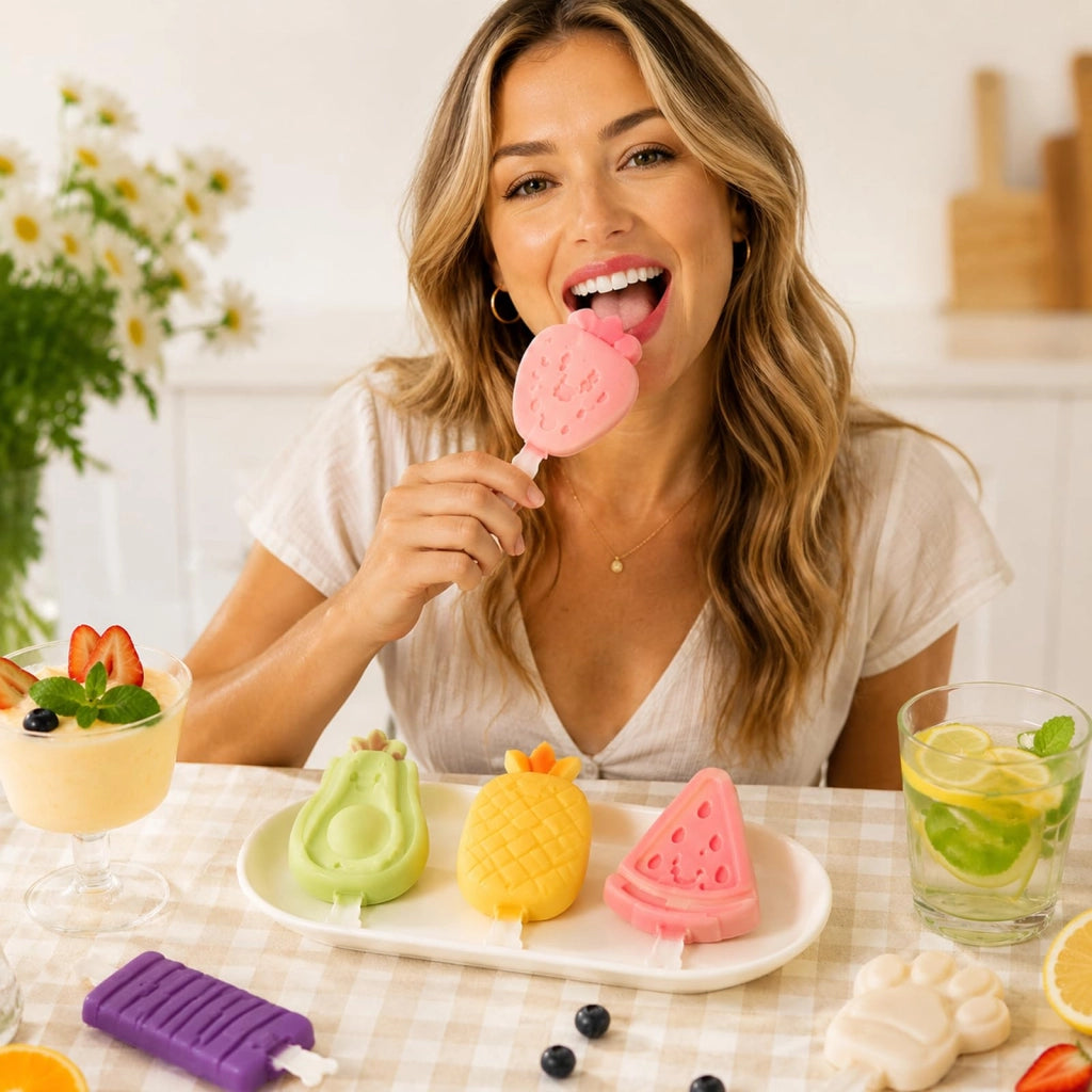 Set da 2 stampi in silicone per il ghiaccio, con 4 vani, senza BPA, riutilizzabili