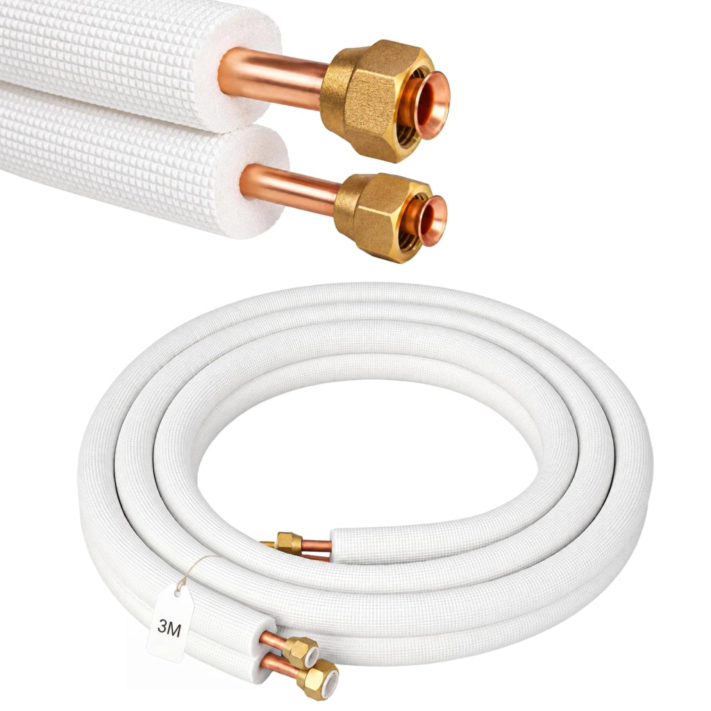 Cavo di rame isolato, diametro 1/4" e 3/8", lunghezza 3 metri, per impianti di climatizzazione
