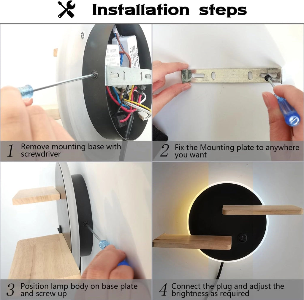 Applique LED con interruttore, dimmerabile, porta USB, luce da lettura, lampada da comodino, nera, per camera da letto, soggiorno, cameretta