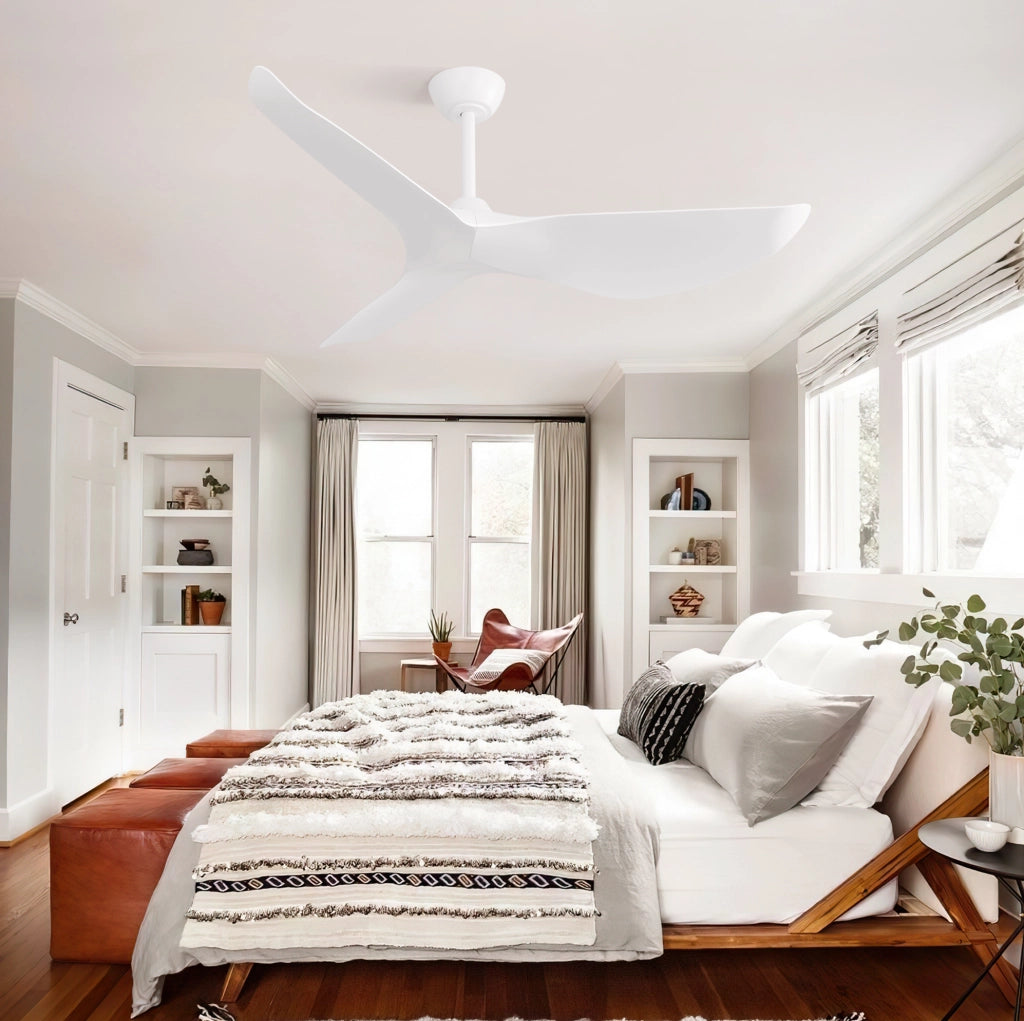Ventilatore da soffitto bianco opaco da 96 cm con telecomando