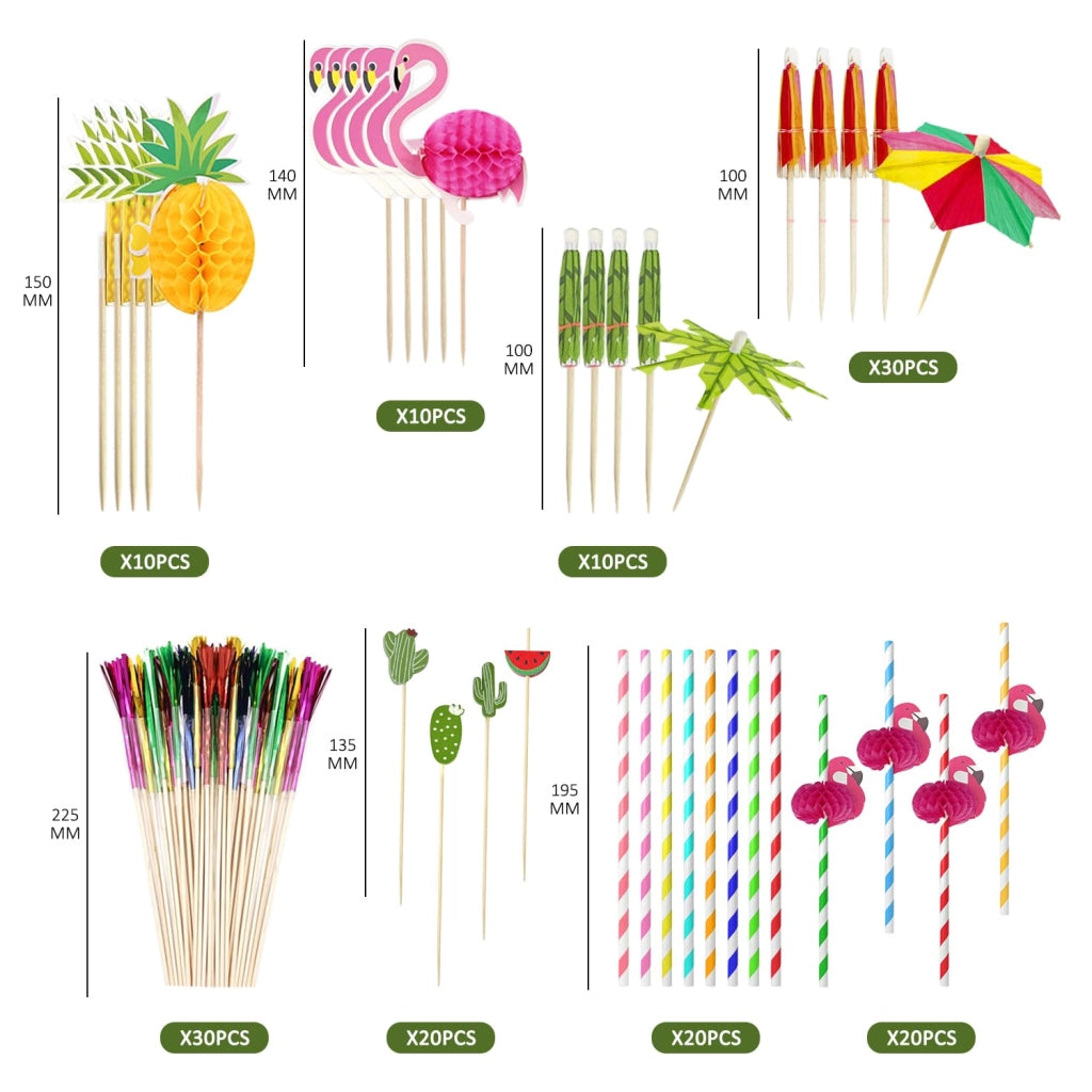 150 decorazioni per cocktail, tema hawaiano, decorazioni per torte