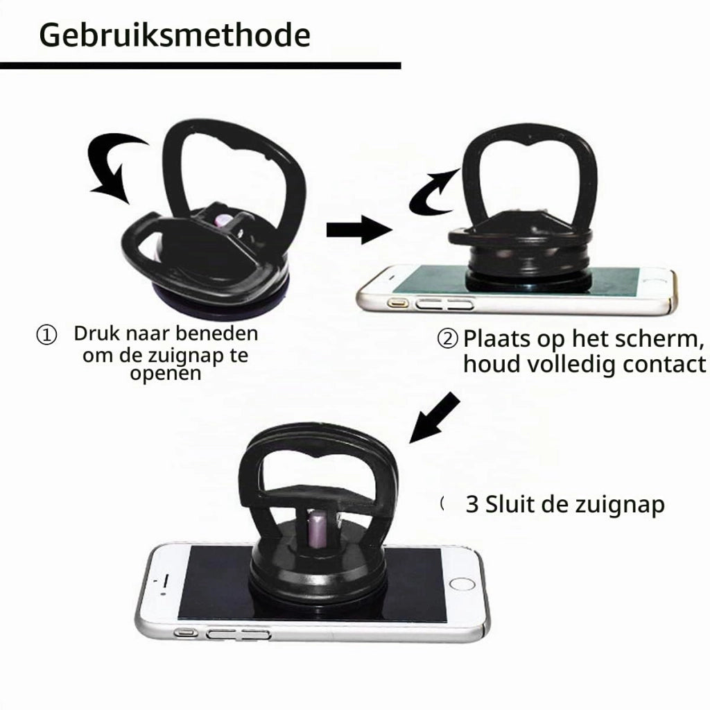 Set di 2 ventose per display, adatte per la riparazione di schermi LCD, colore nero