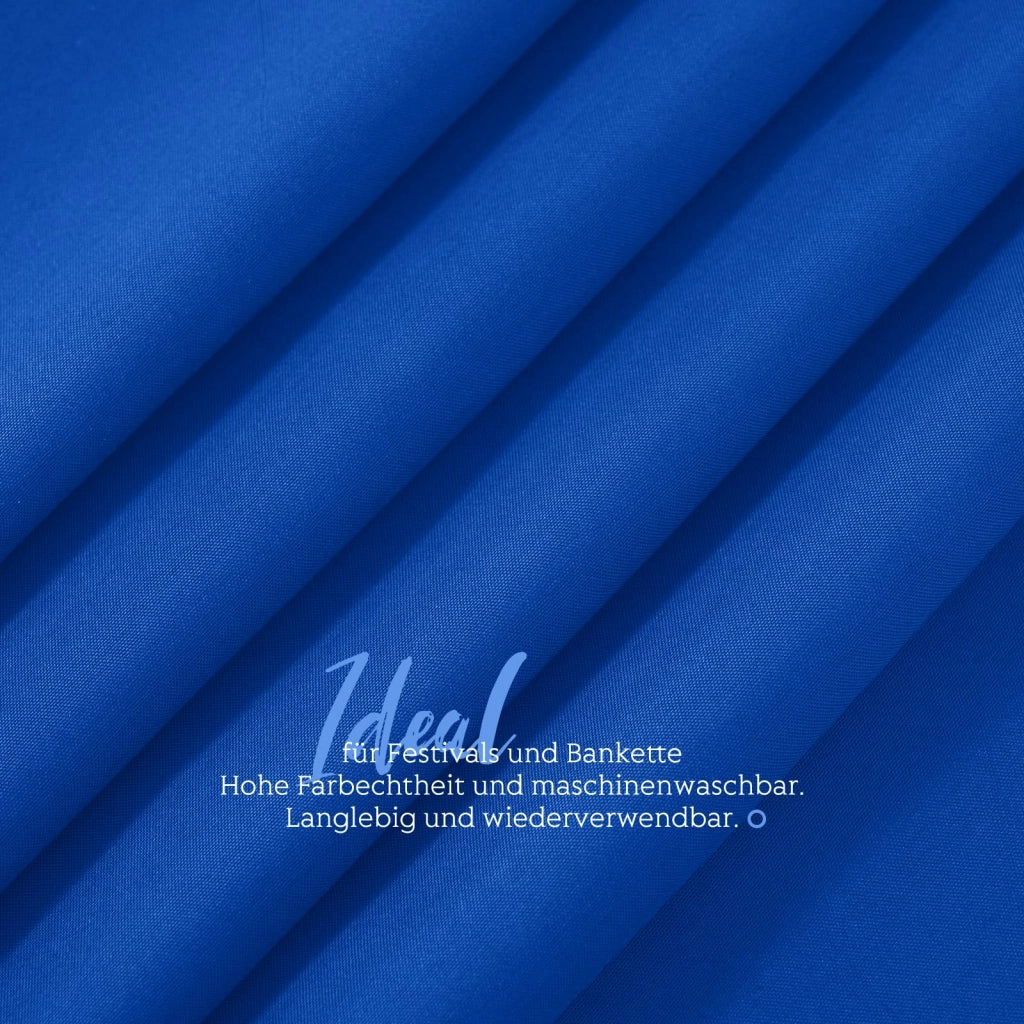 Set di 5 tovaglie blu reale, 250x100 cm, in poliestere