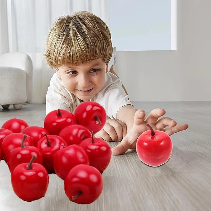 20 piccole mele artificiali rosse, 53 x 36 mm, decorazioni realistiche