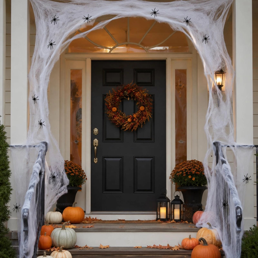 Rete di ragno da 500 g, contenente 100 ragni, decorazione per Halloween, aspetto realistico