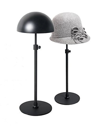 Porta cappelli regolabile in metallo, colore nero, altezza da 28 a 46 cm