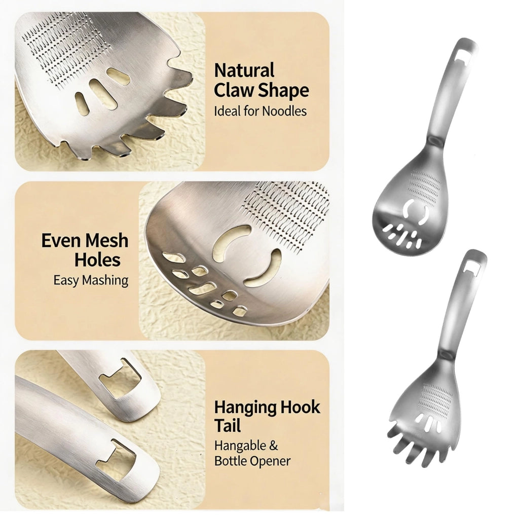Accessori da cucina in acciaio inossidabile 5-in-1: pressa per aglio, tritatutto per patate