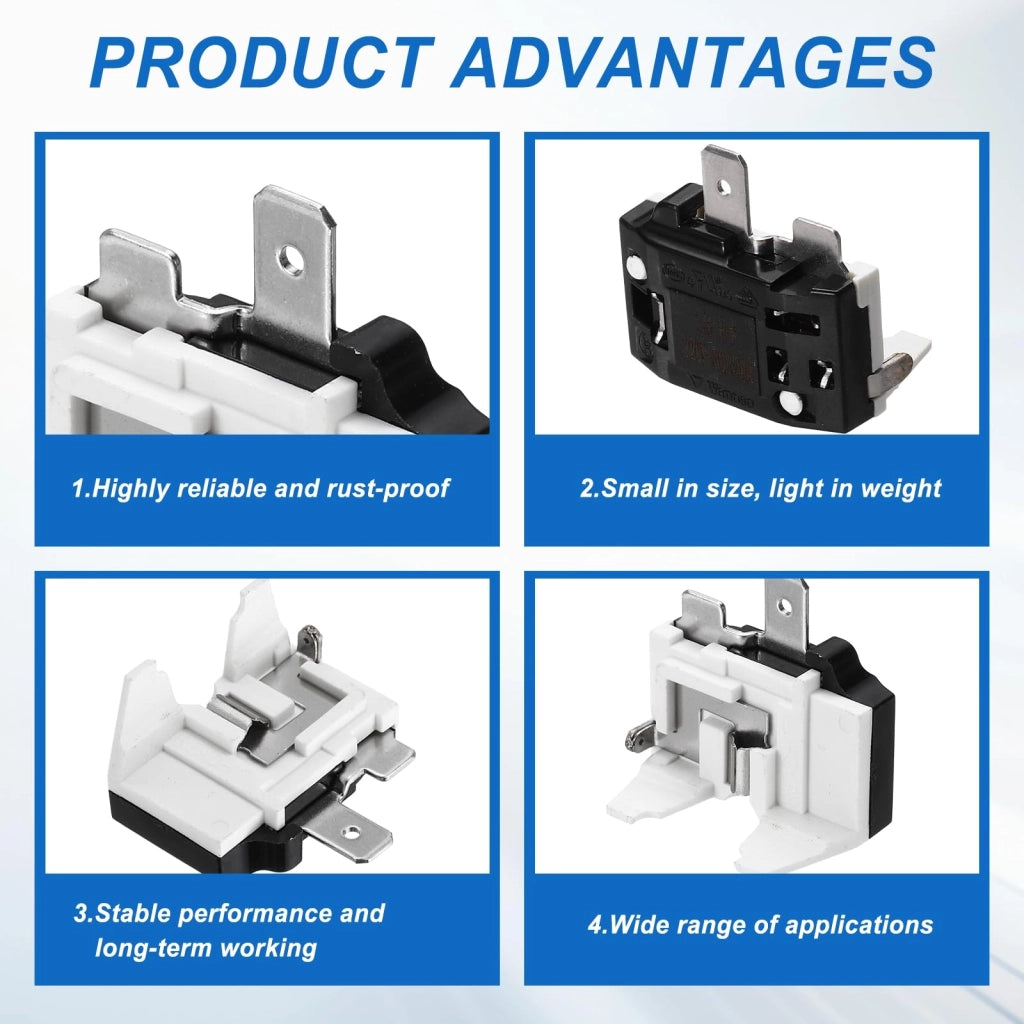 Set di relè di avviamento PTC, 3 pezzi, 15 Ohm, 2 poli, protezione da sovraccarico 1/6 HP