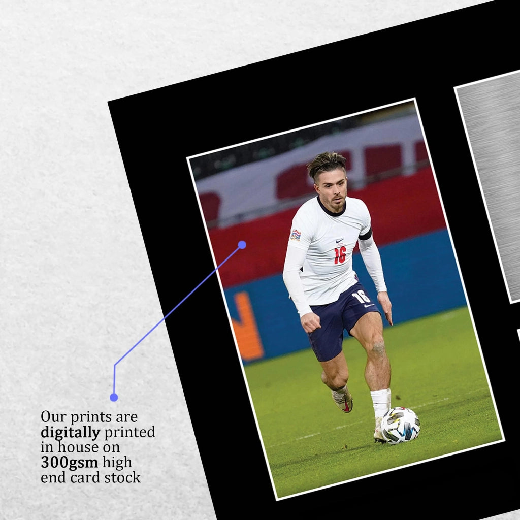A4, ritratto di Jack Grealish, nazionale inglese – autografato a mano, stampato, per i fan