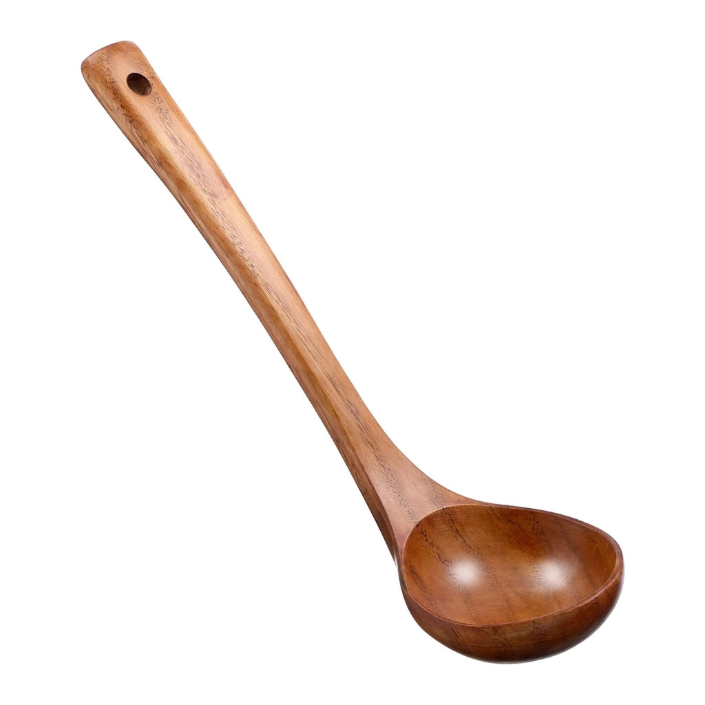 Cucchiaio da zuppa in legno, 28 cm, mestolo largo 8 cm, colore naturale