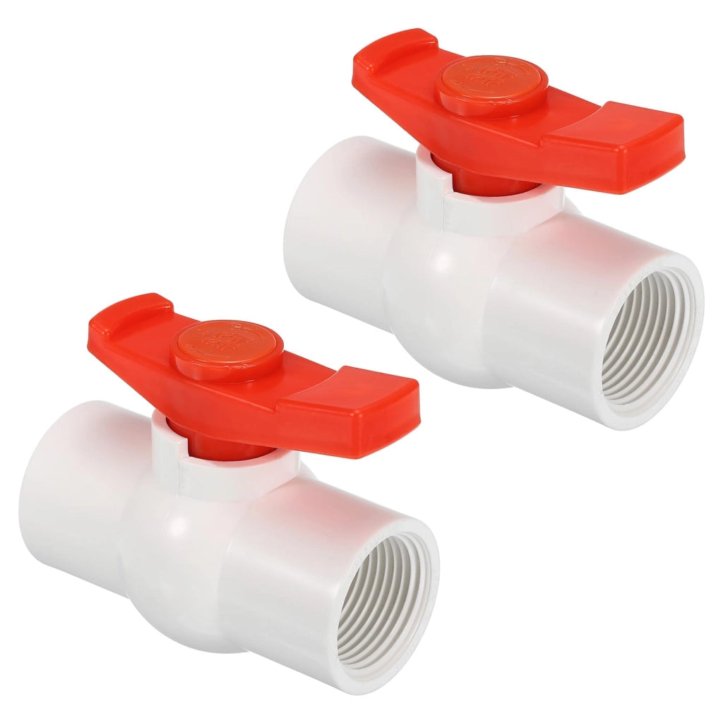 Valvole a sfera G1, 2 pezzi, in PVC, con raccordo a vite, per la regolazione dell'acqua