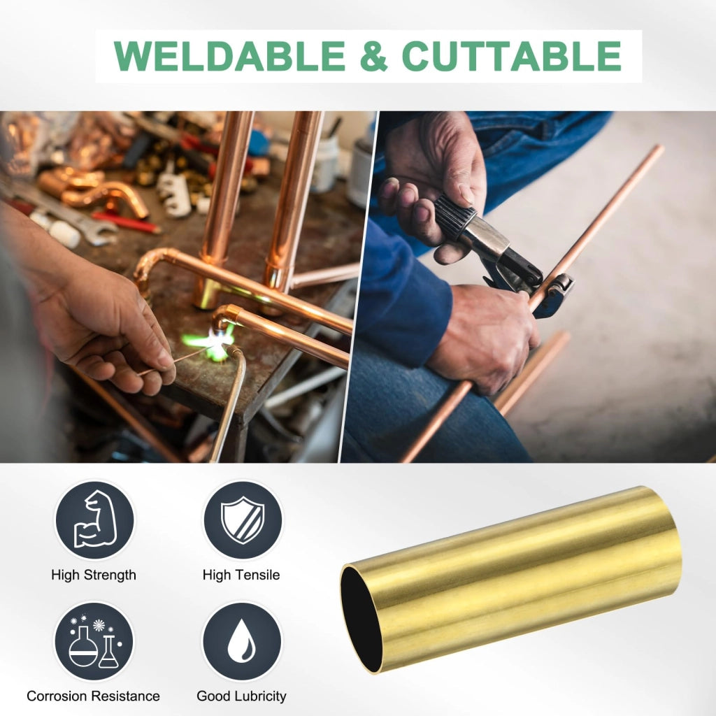 30 tubi di ottone rotondi, diametro 30 mm, diametro interno 10 mm, spessore della parete 0,5 mm