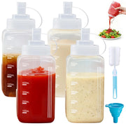 4 flaconi a pressione da 600 ml, con apertura larga, in plastica, a prova di perdite