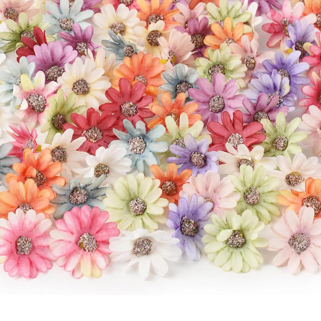 50 teste di rose artificiali, 3 cm, in plastica, per decorazioni fai-da-te, ideali per matrimoni