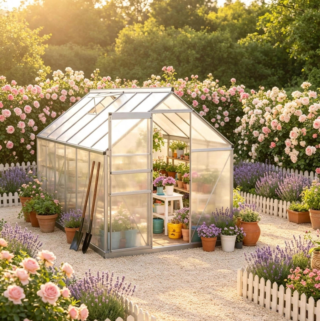 Serra da giardino in alluminio e policarbonato, 7,1 m²