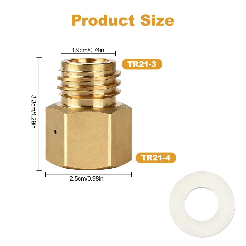 Adattatore CO2 da TR21-4 a TR21-3, in ottone, 1 pezzo, 207 bar