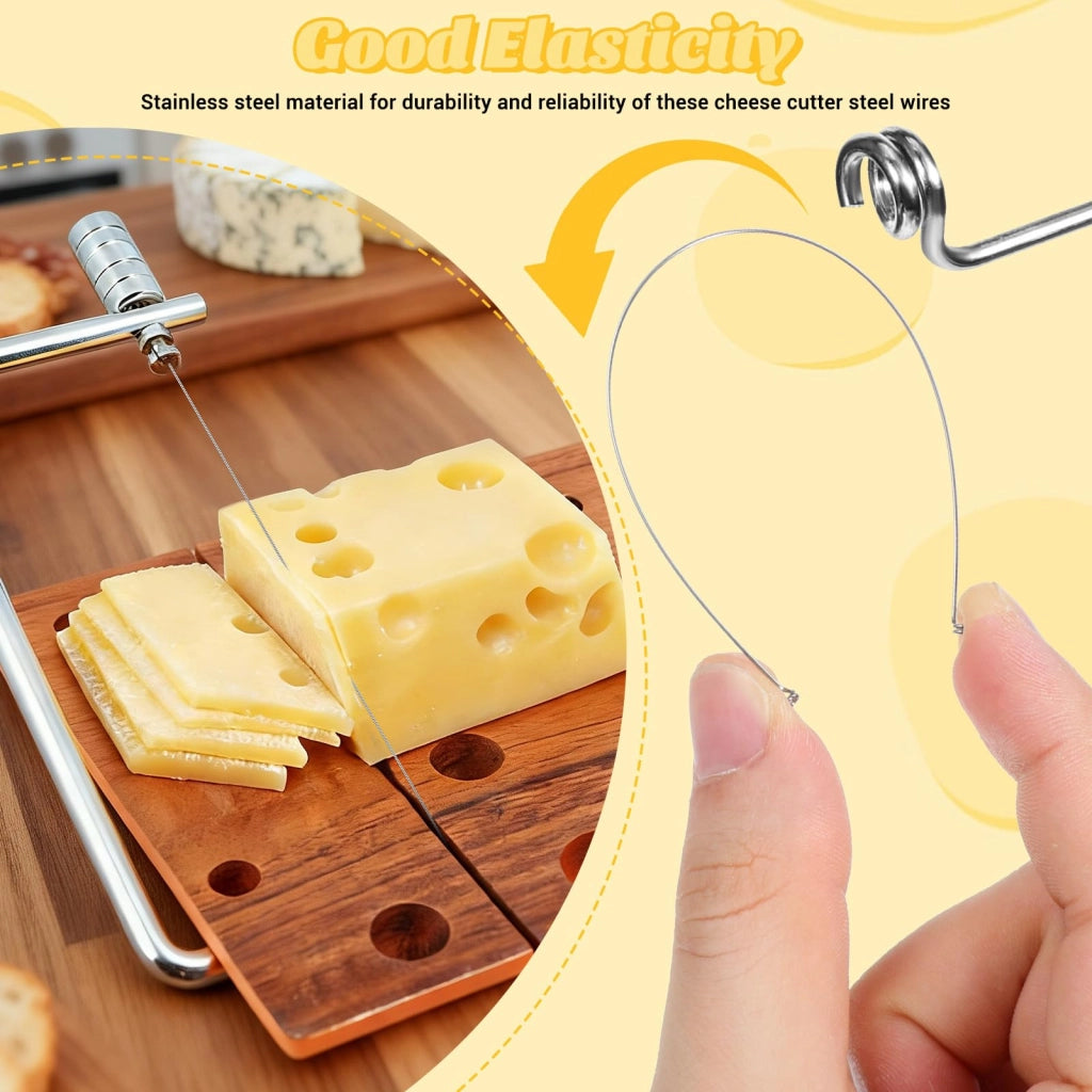 Confezione da 10 fili di ricambio per affettatutto per formaggio, in acciaio inossidabile, lunghezza 14 cm