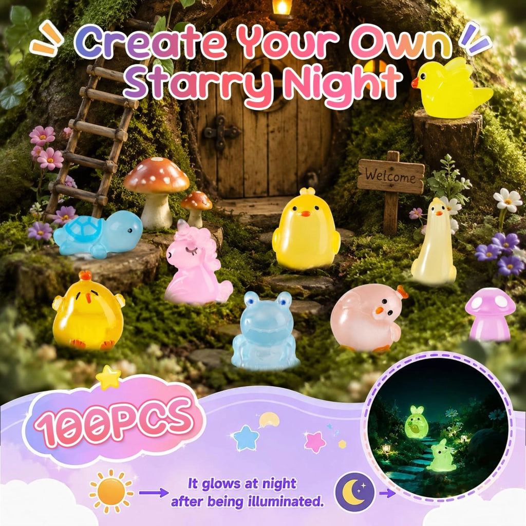 100 mini-figure in resina, rappresentanti creature marine luminose, per la decorazione