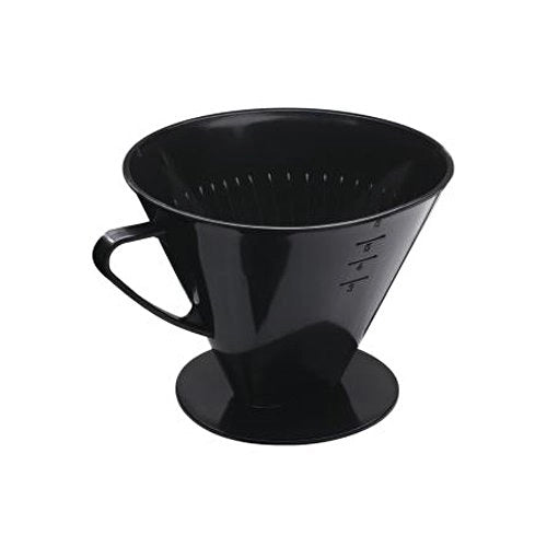 Portafiltro per caffè, modello 4, per 4 tazze, in plastica, colore nero