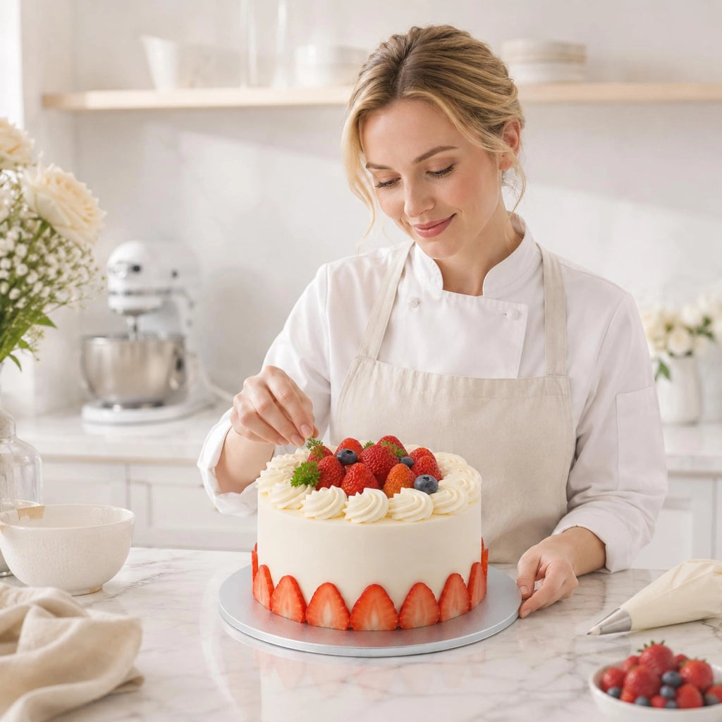 Piatto per torte rotondo, diametro 20 cm, colore argento, in cartone, monouso, confezione singola