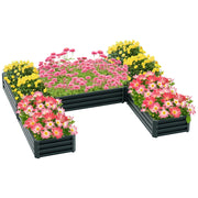 Set da 5 Fioriere da Giardino e Orto Rialzato in Acciaio Verde Modulabile e Robusto per Piante Fiori e Verdure