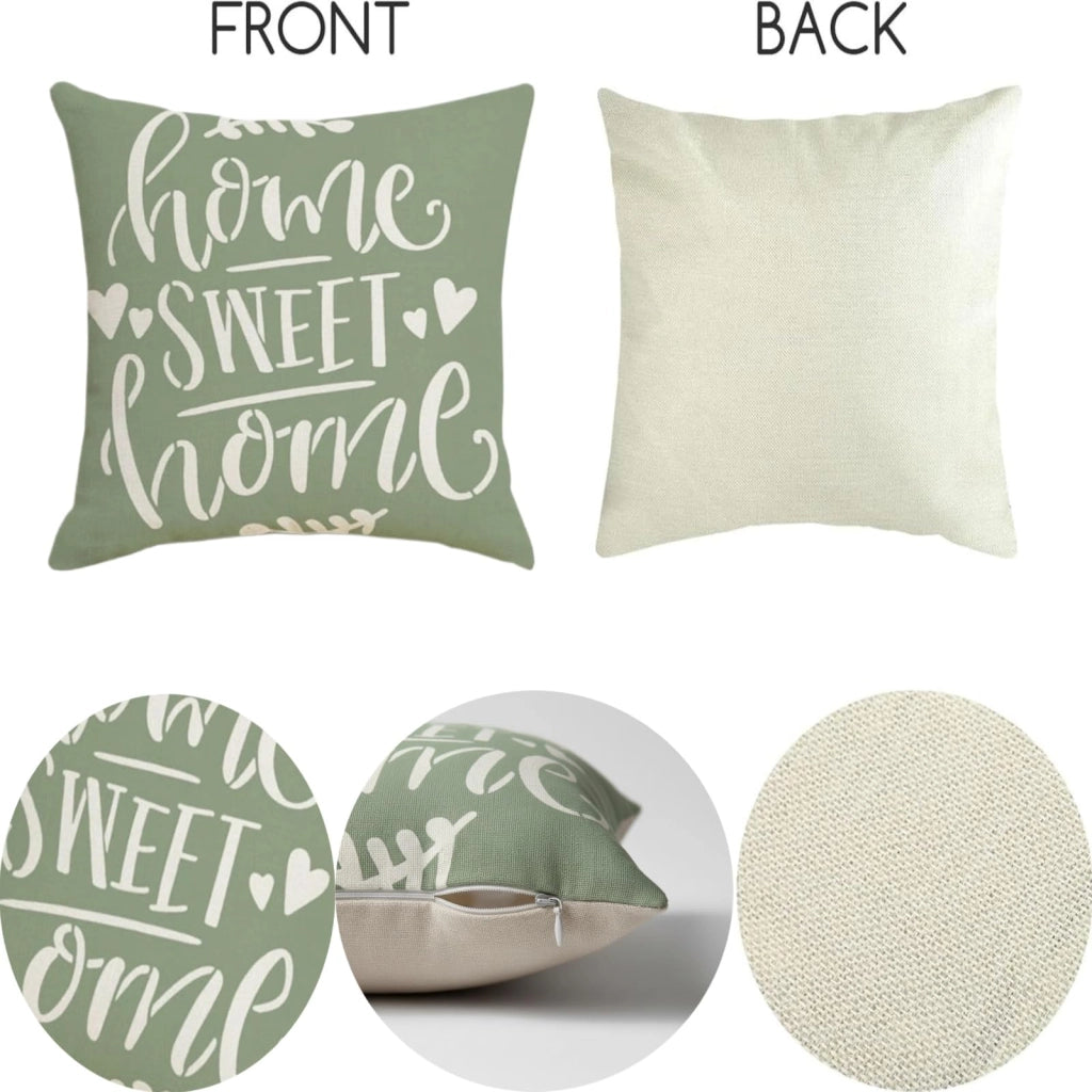 Set di 4 federe per cuscini, 45x45 cm, verde chiaro, motivo patchwork
