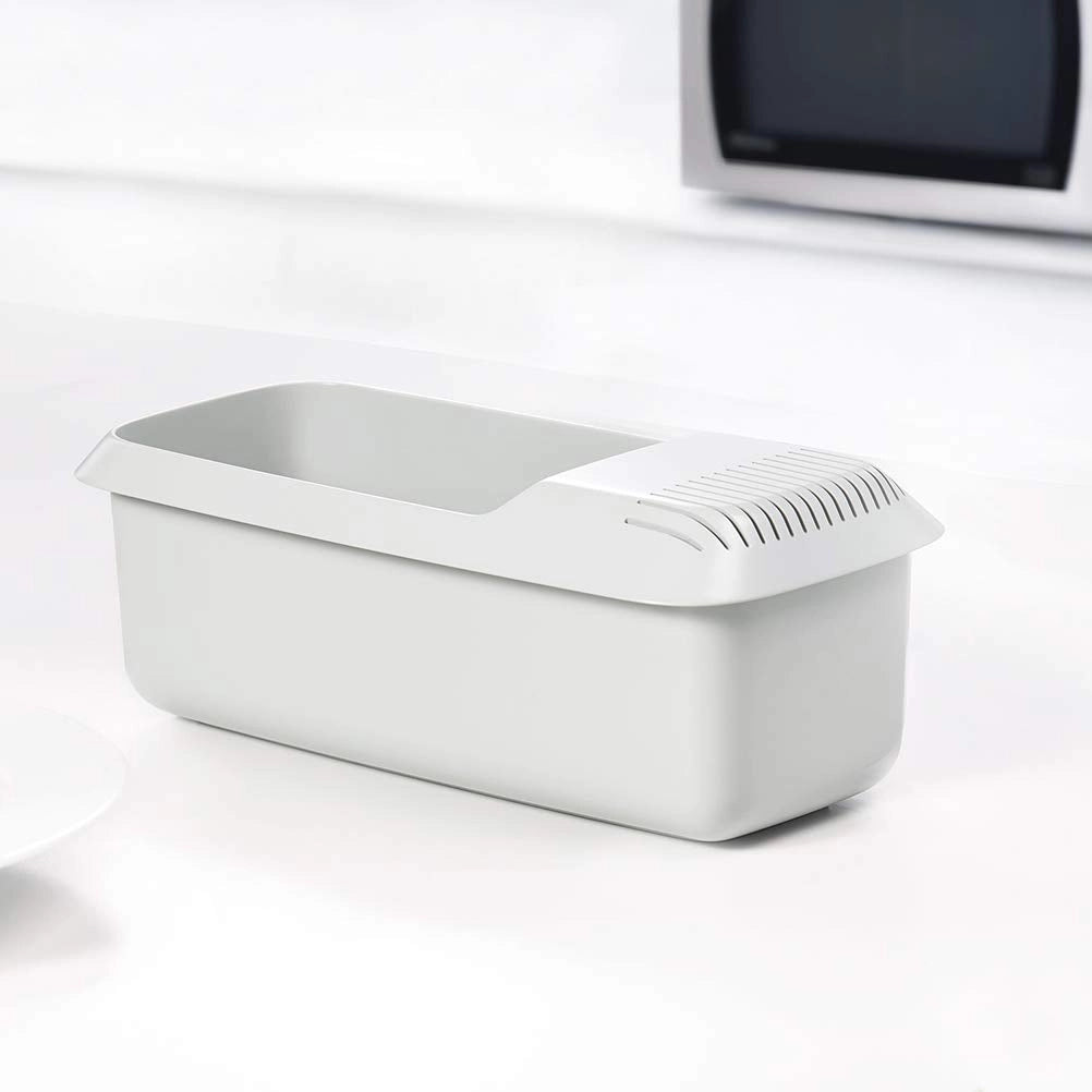 Contenitore per pasta per microonde con colino, 30x14x10 cm, bianco
