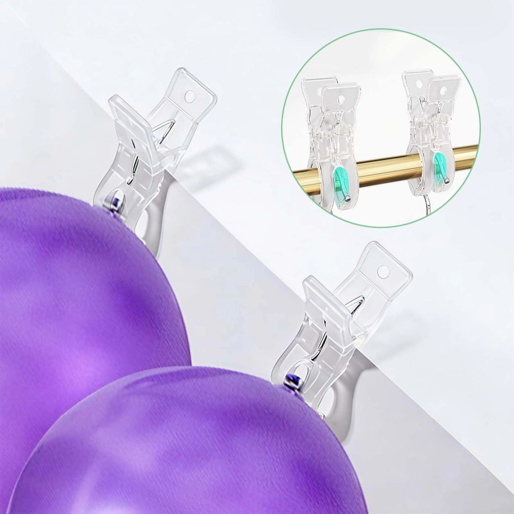 Graffette riutilizzabili per palloncini, trasparenti, confezione da 20 pezzi, 9 cm