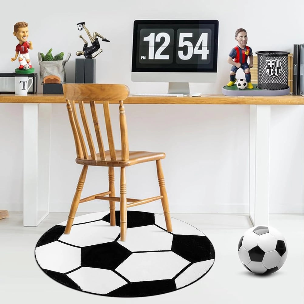 Tappeto a forma di campo da calcio, circa 60x60 cm, tappeto per bambini, motivo calcistico