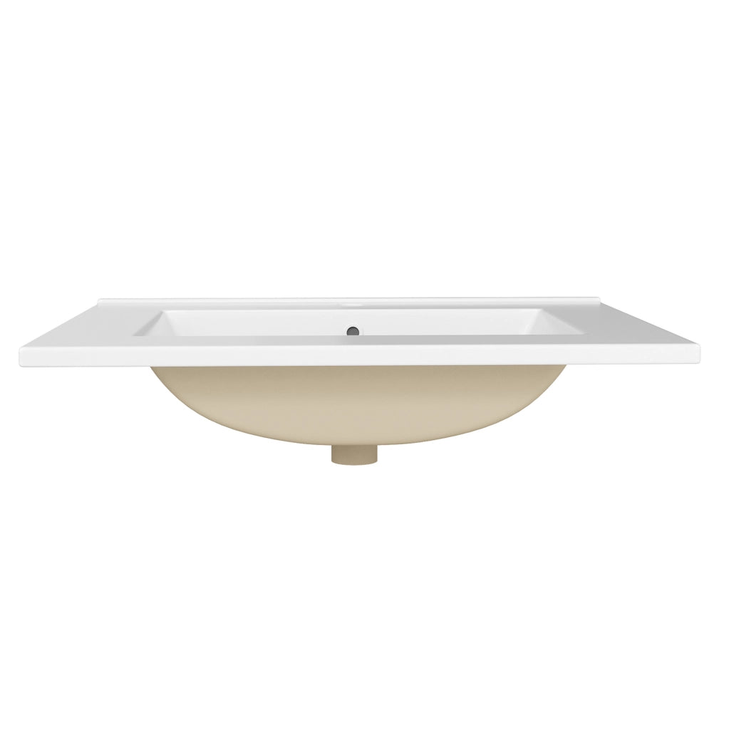 Mobile sottolavabo nero lucido da 61 cm con lavabo in ceramica