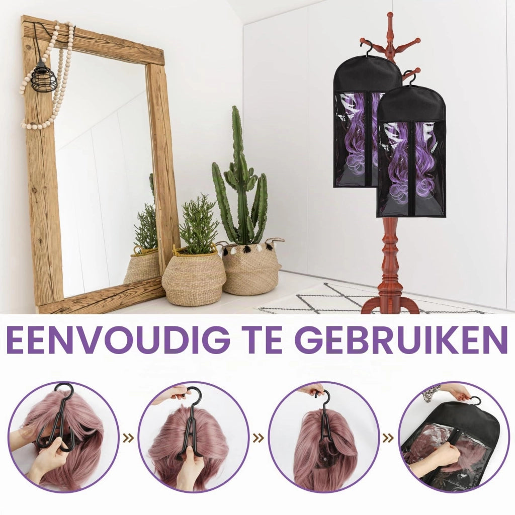 Custodie per parrucche, confezione da 3 pezzi, antipolvere, con chiusura a coulisse, dimensioni 29x60 cm