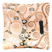 Cuscino decorativo Gustav Klimt, "Albero della Vita", 40x40 cm, in poliestere satinato