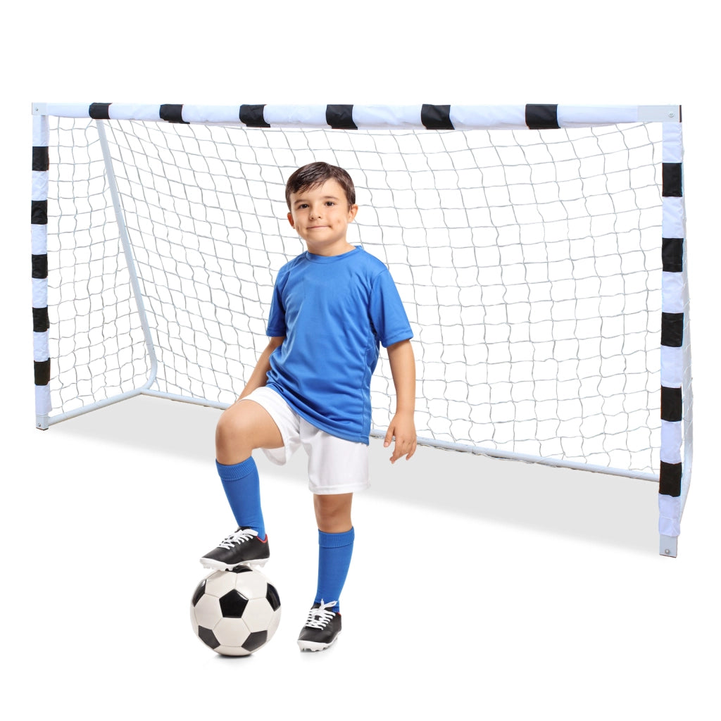 Porta da calcio per bambini 305x201 cm, portatile per giardino, con rete