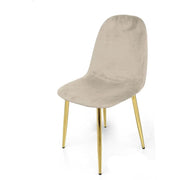 Set 4 sedie imbottite in velluto beige cm52x44x88h