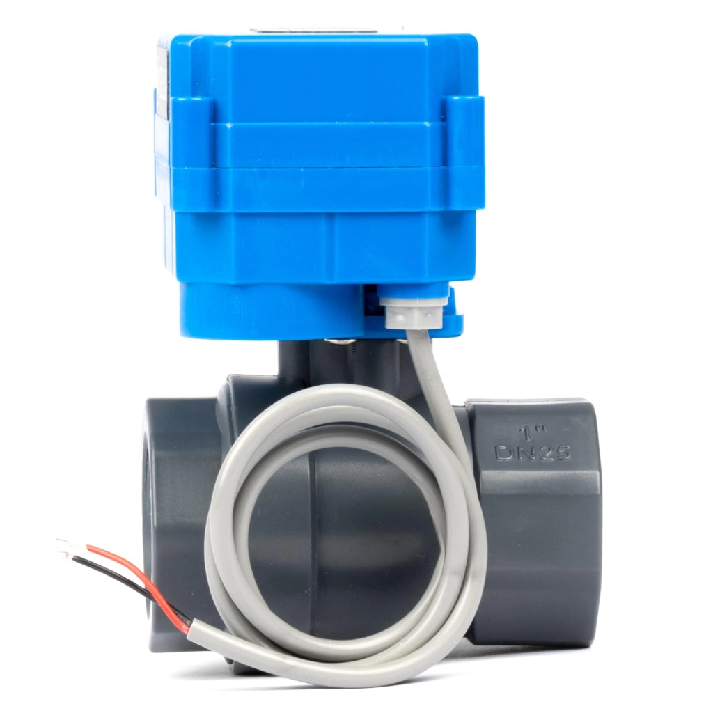 Valvola a sfera in PVC-U da 1", elettrica, 9-36V AC/DC, normalmente aperta