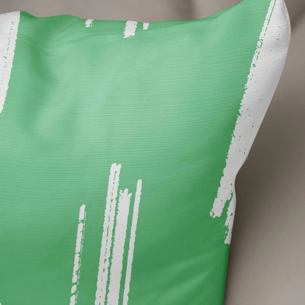 Custodia per cuscino, 43x43 cm, verde e bianco, in poliestere e cotone, con cerniera