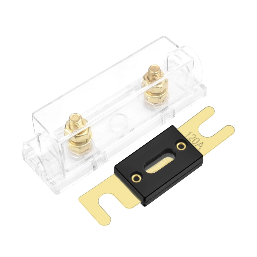 Portafusibili ANL, 0/2/4 AWG, 2 pezzi, 120 A, placcato oro