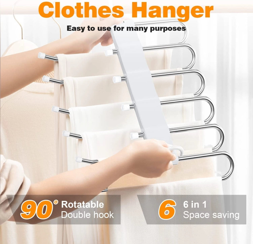 Grucce per pantaloni, 2 pezzi, pieghevoli, antiscivolo, con 12 clip, colore bianco