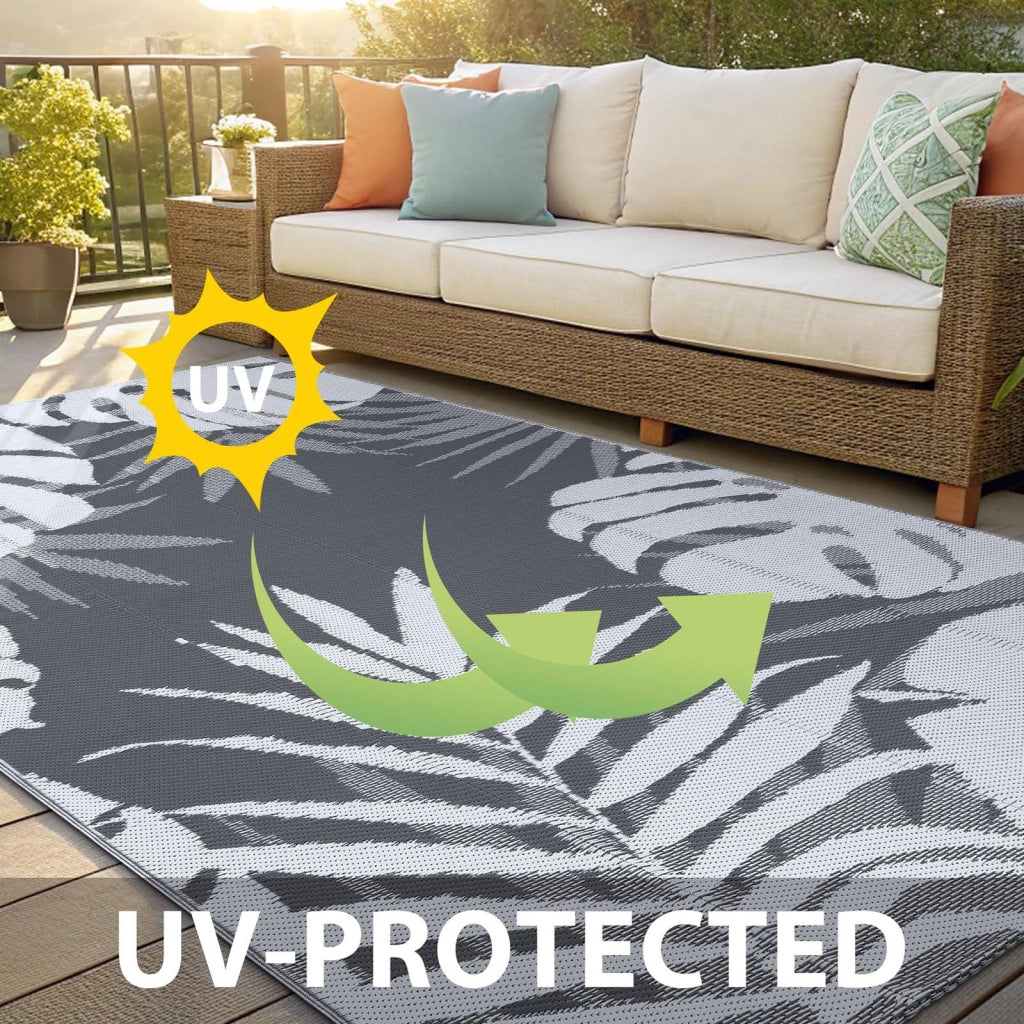 Tappeto da esterno, dimensioni 120x180 cm, resistente alle intemperie, reversibile, resistente ai raggi UV, lavabile