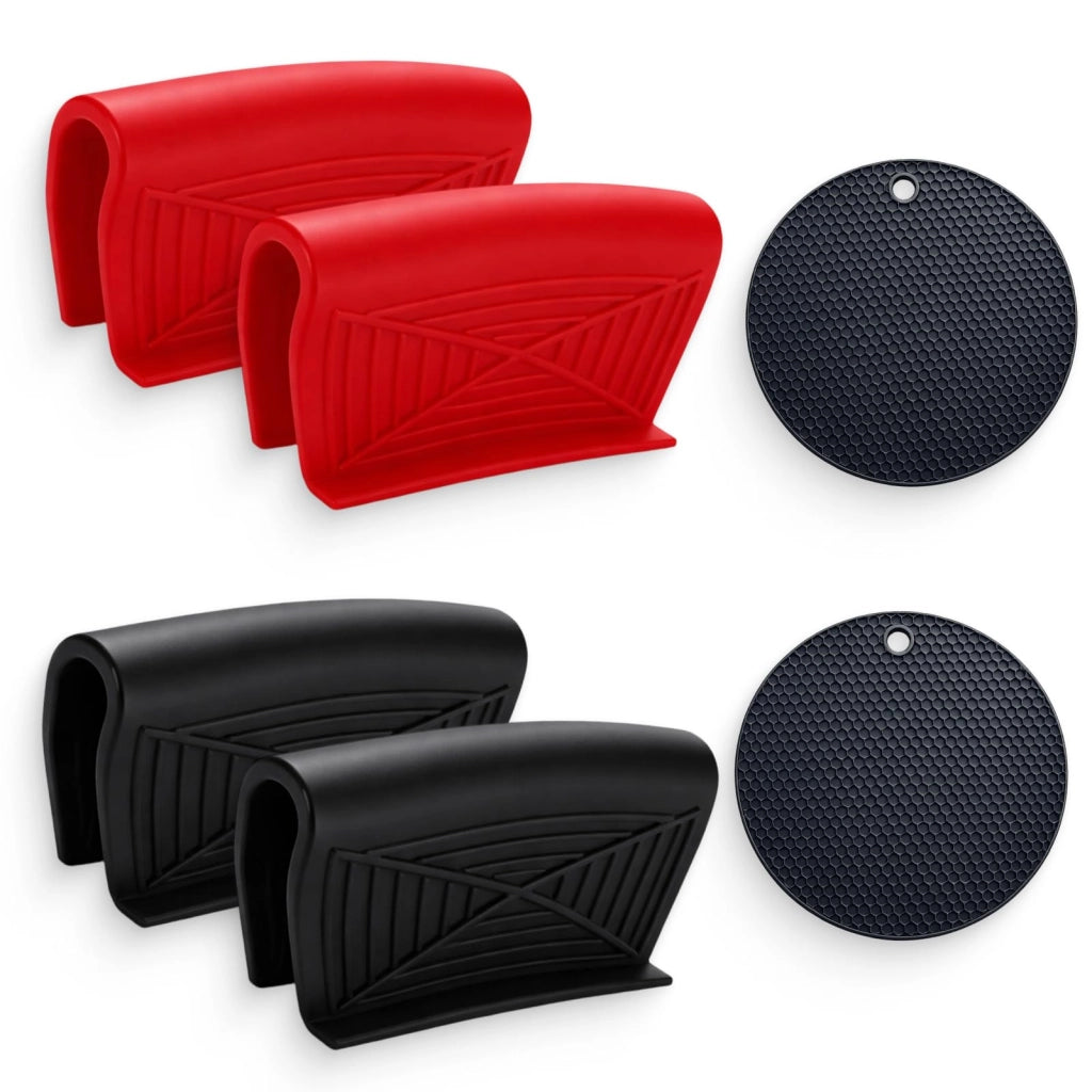 Maniglie in silicone per pentole, 4 paia + 2 sottopentole, resistenti al calore