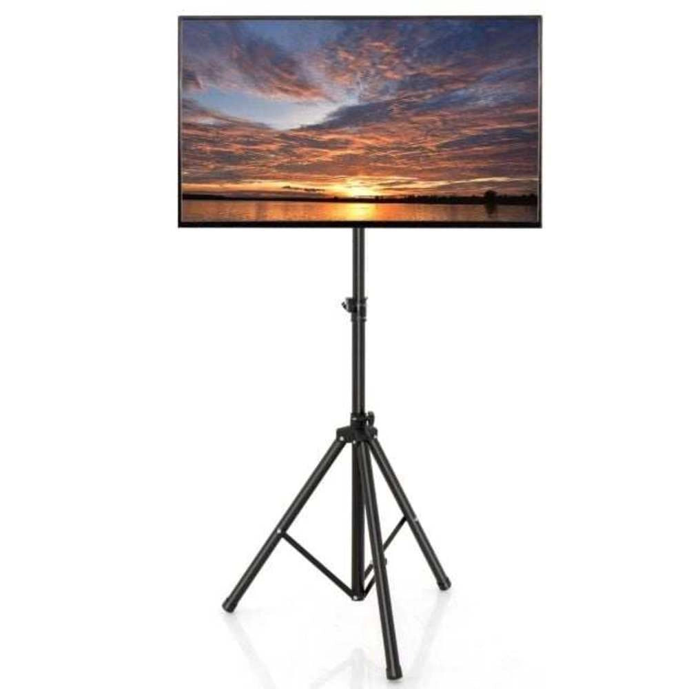 Supporto TV a treppiede da pavimento regolabile in altezza per schermi 21-47 pollici, carico 35 kg, struttura pieghevole in metallo