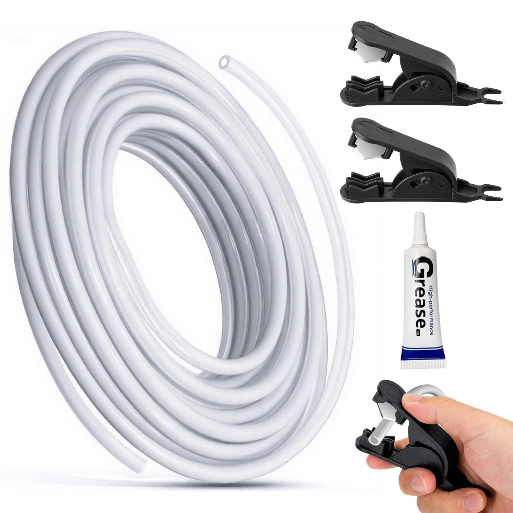 12 m tubo PTFE 2,5 mm DI × 4 mm DE con utensile da taglio e grasso per ingranaggi per filamento 1,75 mm per stampante 3D, trasparente