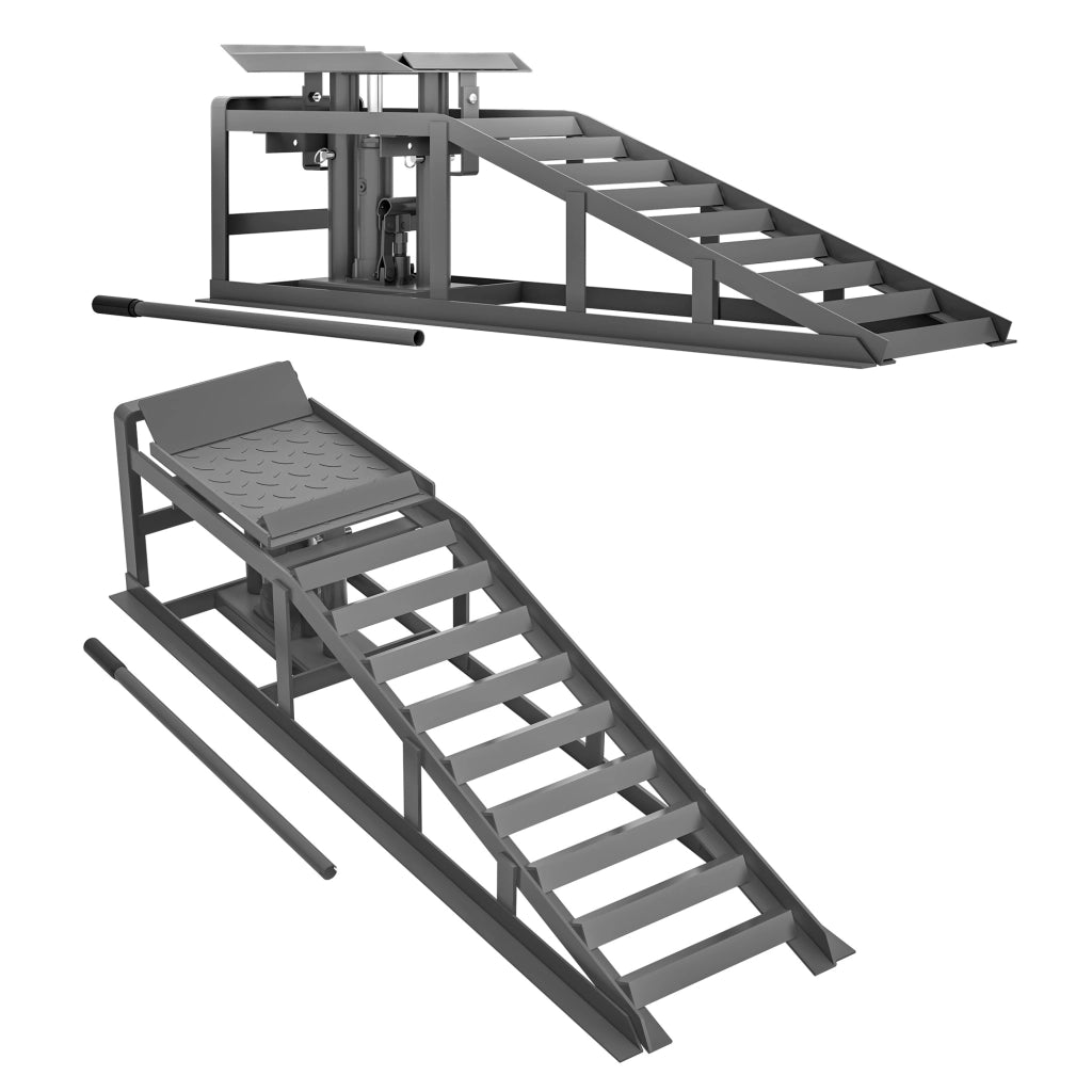 Set 2 rampe auto regolabili con martinetti idraulici, grigio
